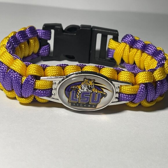 LSU TIGERS NCAA Paracord Bracelet NEW - Picture 1 of 2